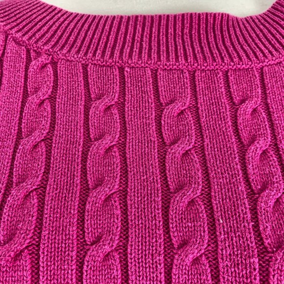 Talbots Medium Pink Sweater 3/4 Sleeve Cable Casual - Picture 5 of 5